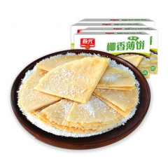 春光食品海南特产休闲零食薄脆饼干椰香薄饼105g*4盒早餐代餐